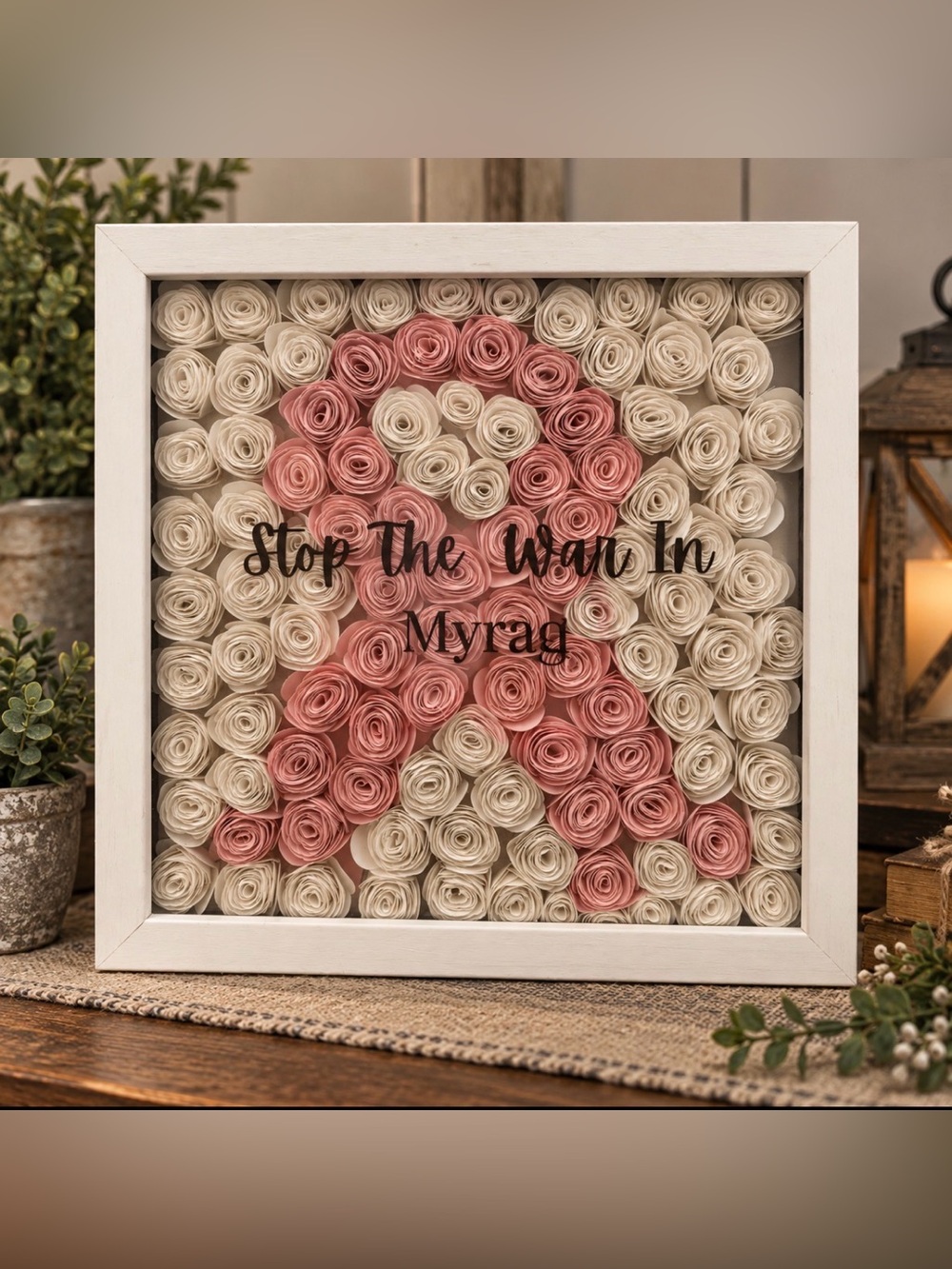 This handmade 9x9 Breast Cancer Awareness plaque